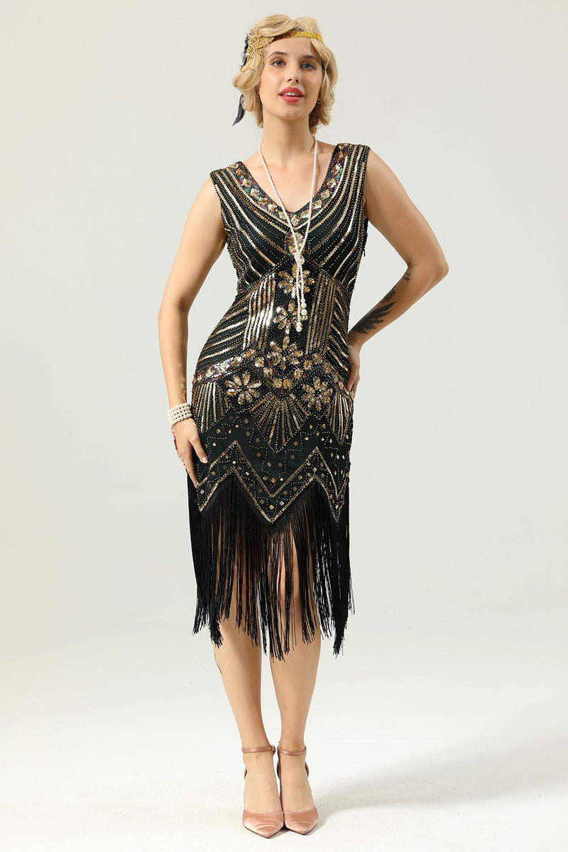 and Gold Sequin Flapper Gatsby Dress ...